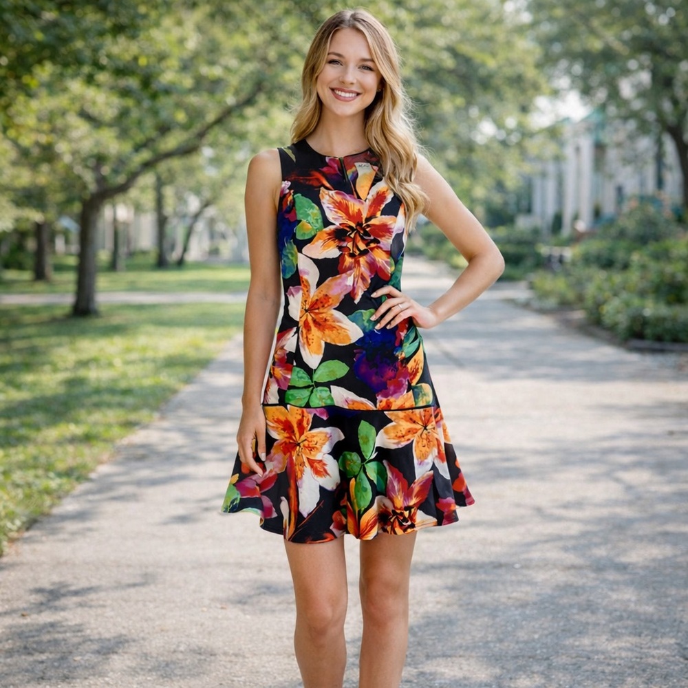 Ali Ro- Anthropologie
Vibrant Floral Print Sleeveless Dress — Size 0